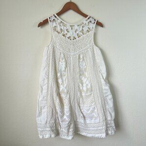 Anthropologie Vanessa Virginia Dress Womens 4 Crochet Boho Embroidered Lace